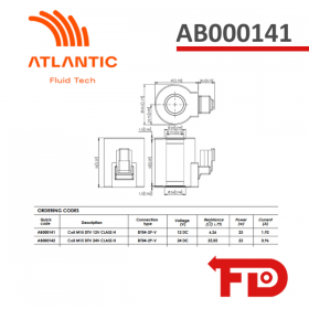 AB000141 - 12V M15 SERIES COIL - ATLANTIC FLUID TECH