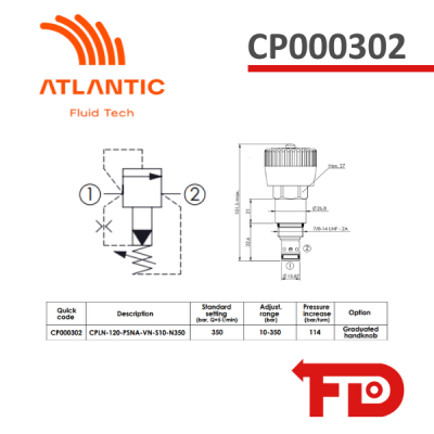 CP000302 - DRUCKBEGRENZUNGSVENTIL - ATLANTIC FLUID TECH