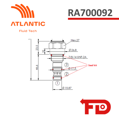 RA700092 - SEAL FOR SAE-10-3N CARTRIDGE VALVES (10 PCS) - ATLANTIC FLUID TECH