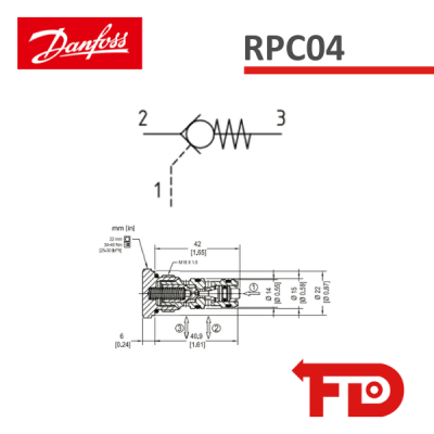 11169084 - CHECK VALVE, PILOT OPERATED RPC04-5-00 (NEW) - DANFOSS