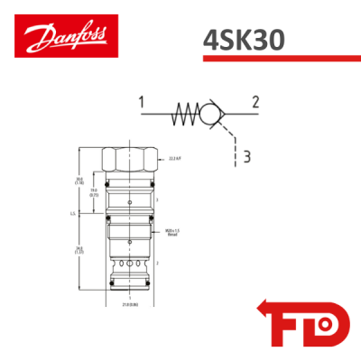 401AA00454A - CHECK VALVE, PILOT OPERATED 4SK305S3 - DANFOSS