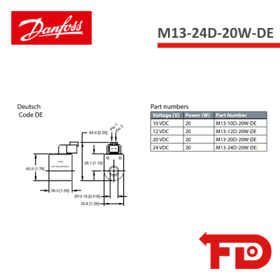 17114141 - COIL M13-24D-20W-DE - DANFOSS