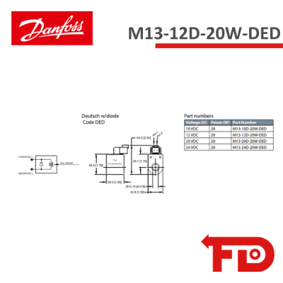 17116571 - SPULE M13-12D-20W-DED - DANFOSS