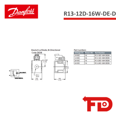 171181019 - SPULE R13-24D-16W-DE-D - DANFOSS