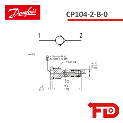 11169026 - CHECK VALVE CP104-2-B-0 (NEW) - DANFOSS
