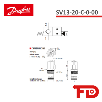02-175819 - SOLENOID OPERATED CARTRIDGE SV13-20-C-0-00 - DANFOSS