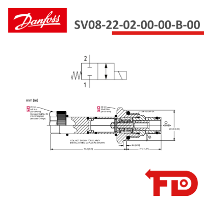 805312919 - SOLENOID OPERATED CARTRIDGE SV08-22-02-00-00-B-00 - DANFOSS
