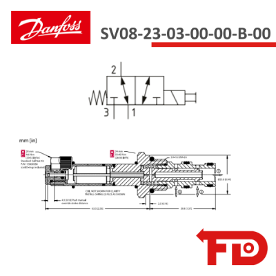805313219 - SOLENOID OPERATED CARTRIDGE SV08-23-03-00-00-B-00 - DANFOSS