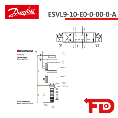 308AA00703A - SOLENOID OPERATED CARTRIDGE ESVL9-10-E0-0-00-0-A - DANFOSS