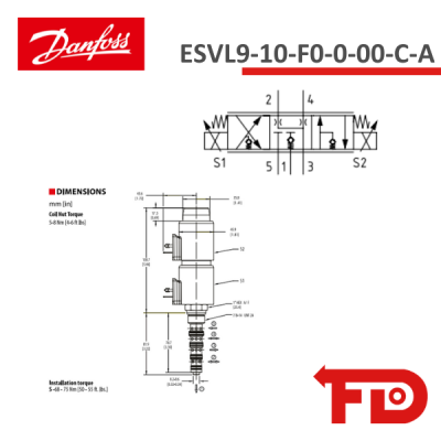 308AA00705A - SOLENOID OPERATED CARTRIDGE ESVL9-10-F0-0-00-C-A - DANFOSS