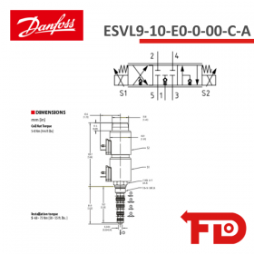 308AA00697A - SOLENOID OPERATED CARTRIDGE ESVL9-10-E0-0-00-C-A - DANFOSS