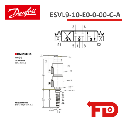 308AA00697A - SOLENOID OPERATED CARTRIDGE ESVL9-10-E0-0-00-C-A - DANFOSS