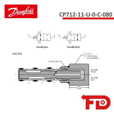 137549 - DIRECTIONAL CONTROL VALVE CP712-11-U-0-O-080 - DANFOSS
