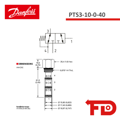566310 - DIRECTIONAL CONTROL VALVE PTS3-10-0-80 - DANFOSS