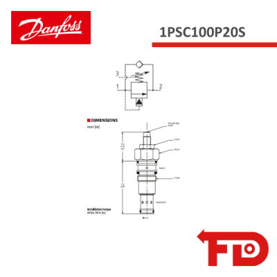 402AA00033A - SEQUENCE VALVE 1PSC100P20S - DANFOSS