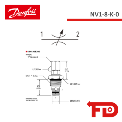 02-172863 - FLOW REGULATOR NV1-8-K-0- DANFOSS