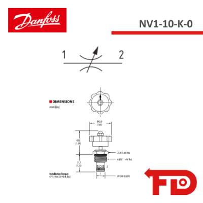 565590 - FLOW REGULATOR NV1-10-K-0 - DANFOSS