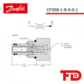 131643 - STROMREGLERVENTIL CP308-1-B-0-0.1 - DANFOSS