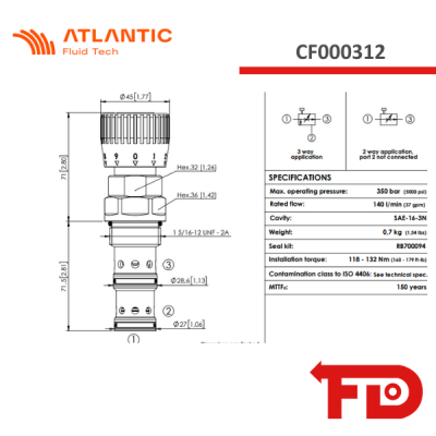 CF000312 - STROMVENTIL CFPT-140-MVRR-40-S16-N350 - Atlantic Fluid Tech