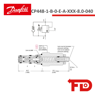 134508.000 - COUNTERBALANCE CP448-1-B-0-E-A-XXX-8.0-040 - DANFOSS