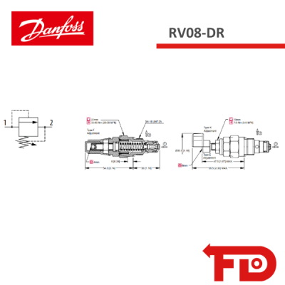 810209319 - DRUCKVENTIL RV08-DR-2-E-XXX-B-00 - DANFOSS