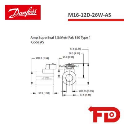 17115011 - COIL M16-12D-26W-AS - DANFOSS