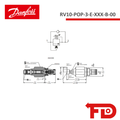 83001762 - VALVE RV10-POP-3-E-XXX-B-00 - DANFOSS