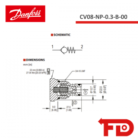 11169032 - RÜCKSCHLAGVENTIL CV08-NP-0.3-B-00 (NEW) - DANFOSS