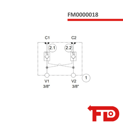 FM0000018 - VORGESTEUERTES SPERRVENTIL - Dual flanged PO-check  FLODRAULIC