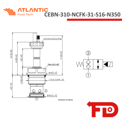 CE000403 - 2-WAY - CEBN-310-NCFK-31-S16-N350 - ATLANTIC FLUID TECH