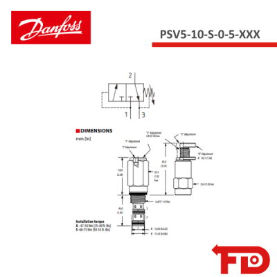 889484 - RELIEF - PSV5-10-S-0-5-XXX - DANFOSS