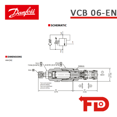 820202719 - COUNTERBALANCE VALVE VCB06-EN-2-A-00 - DANFOSS